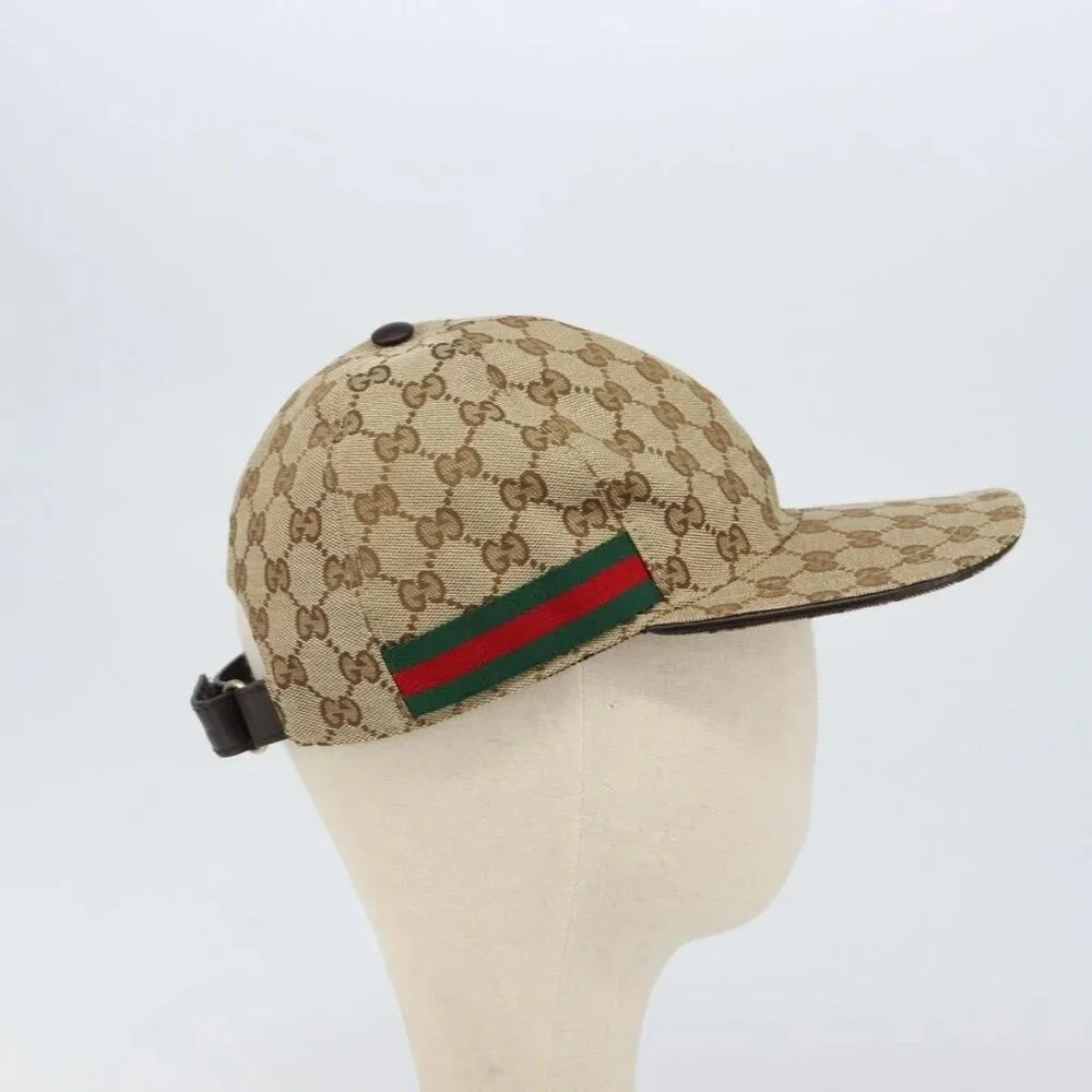 GUCCI GG Canvas baseball Cap M Beige Red Green 200035 Auth am9353 - Picture 4 of 14